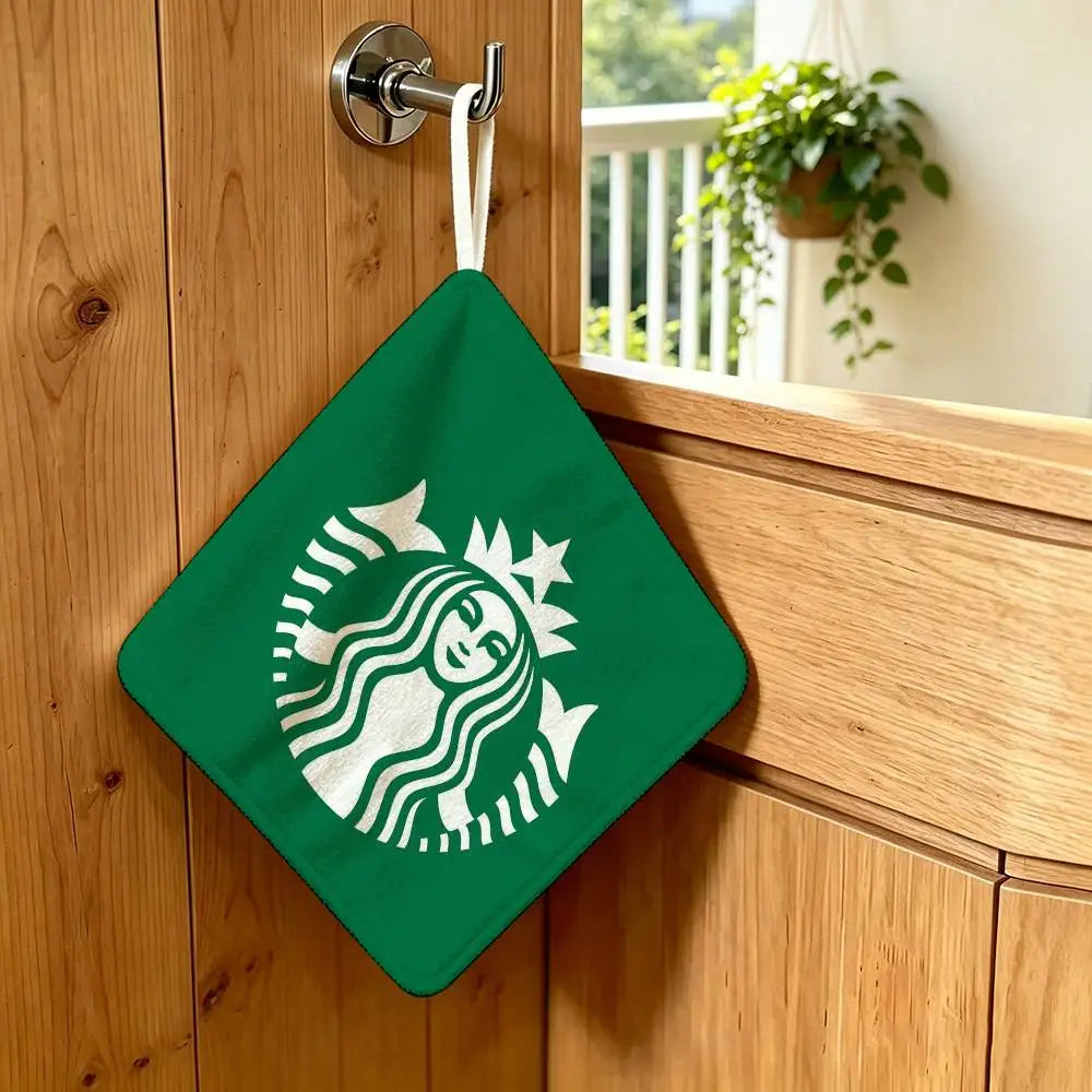 sac main vert logo starbucks blanc anneau métallique moderne polyvalent durable polyester Jacquard
