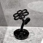 porte brosses dents fleur noire argentée blanche moderne décoratif salon bain multiple emplacements rangement
