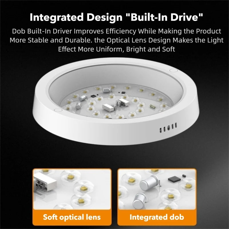 Lampe LED plafonnier moderne blanc couleurs interrupteur bouton 6W 12W 18W 24W