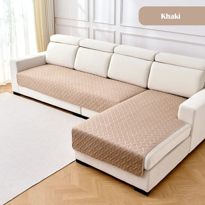 housse canapé angle tissu géométrique moderne protection salon fauteuil gris marron beige grande taille