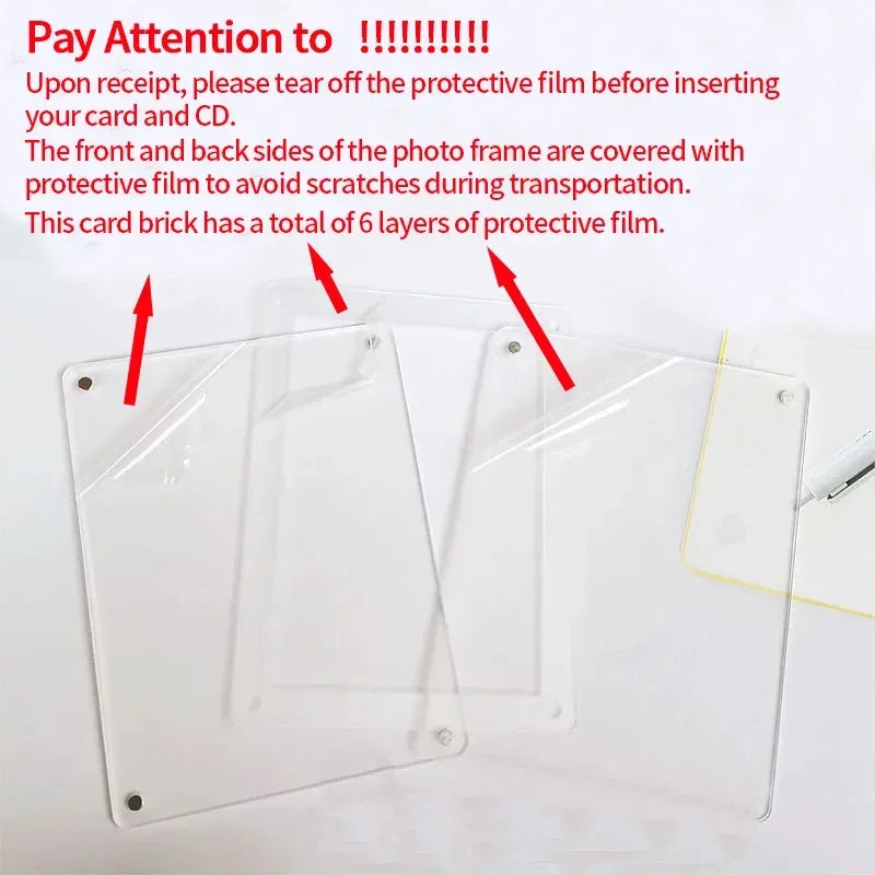 cadre photo acrylique transparent moderne minimaliste métalliques cartes photo cd kpop