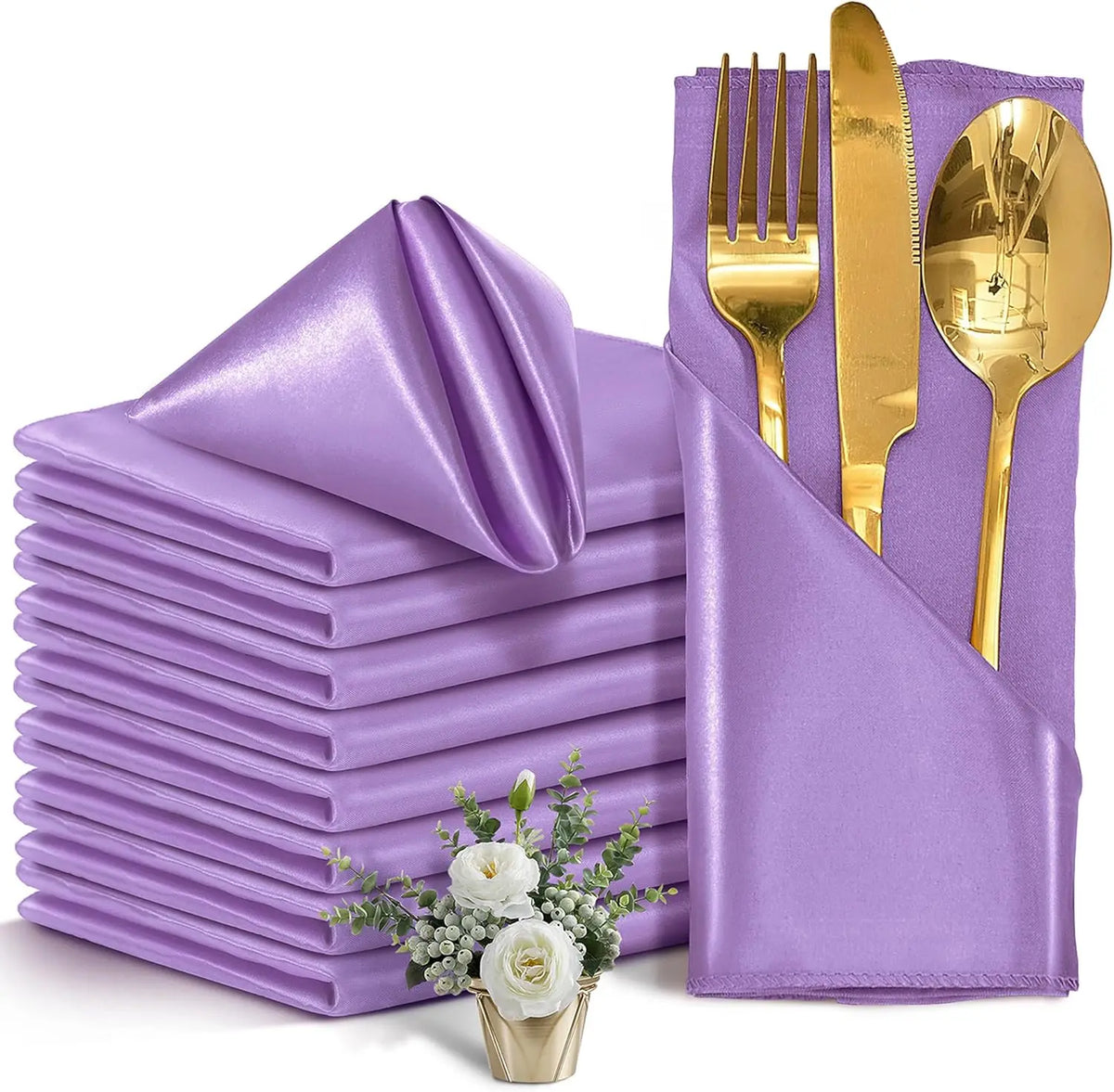 serviettes table satin rouge modernes 12 pièces cuisine mariage fêtes