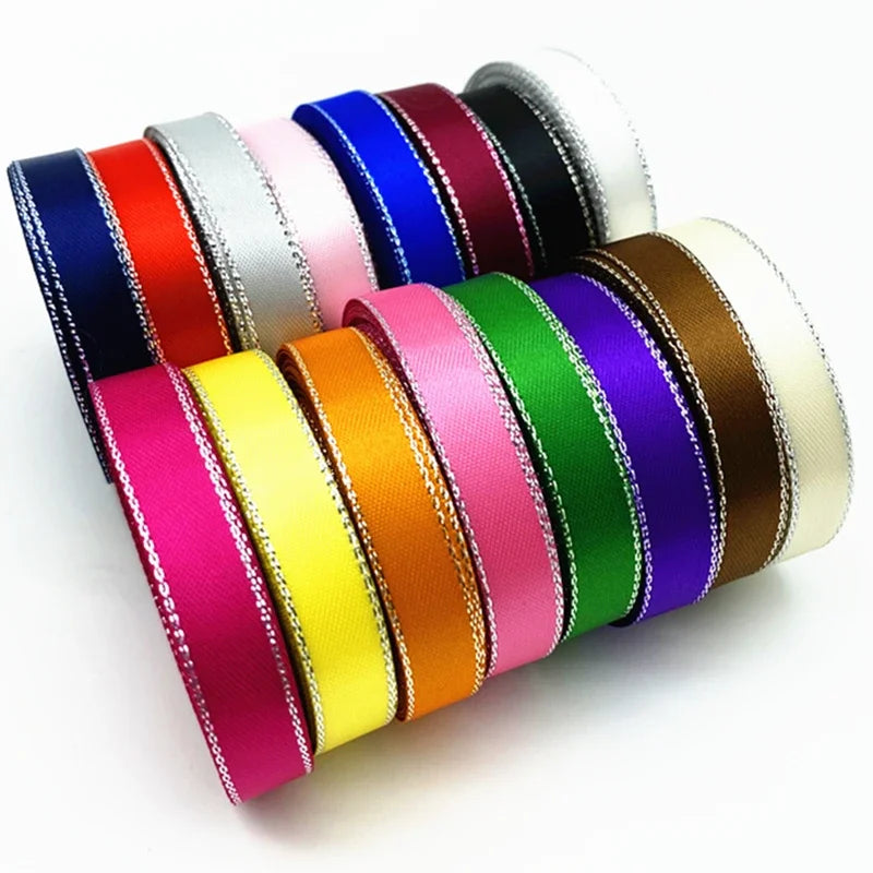 rubans satinés élégants polyester 10mm largeur 5mètres plusieurs couleurs opaques décoration mariage emballage cadeau