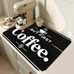 tapis cuisine noir absorbant antidérapant caoutchouc machine évier plan travail