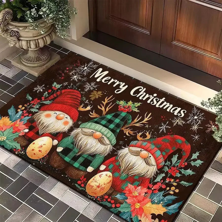 tapis sol bébé moderne noël lutins flocons motifs absorbants résistants
