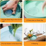 support fleurs transparent moderne adhésif plateforme arrangement floraux fixe vase petits points