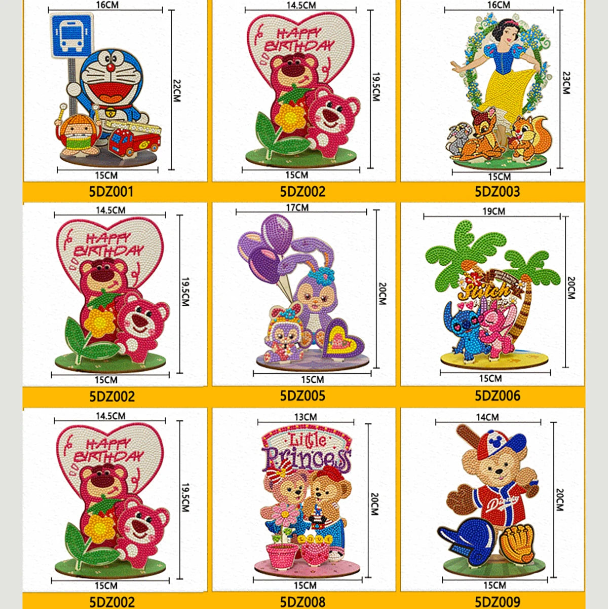 puzzle diamant multicolore dessins animés décoration artisanale pleine peinture spécial enfants anniversaire festive winnie