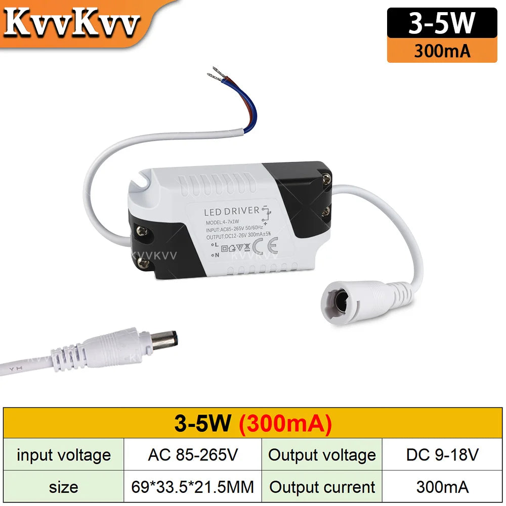 adaptateur secteur driver led blanc noir 120v 240v 85v 265v 3w 50w moderne