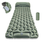 matelas gonflable bleu marine texture gouttes d'eau moderne coussin intégré 190cm 60cm camping extérieur