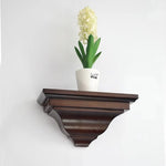 support mural étagère bois sculpté classique fixations salon décoration marron foncé adult walnut