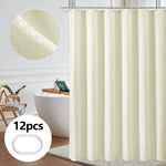 rideau douche waffle moderne minimaliste beige vert gris blanc 12 métalliques opacité variable