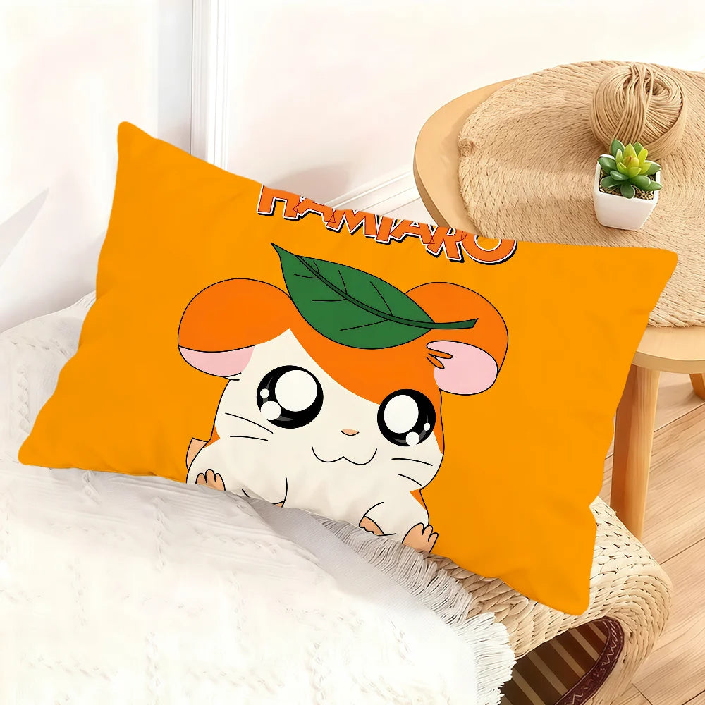 housse coussin rectangulaire souris cartoon kawaii décorative canapé salon chambre maison blanche
