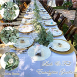 guirlande eucalyptus artificielle fleurs blanches decoration mariage exterieur vert rose