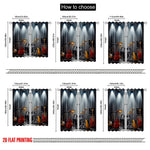 rideau moderne rock instruments musique noir gris blanc rouge jaune imprimé polyester machine