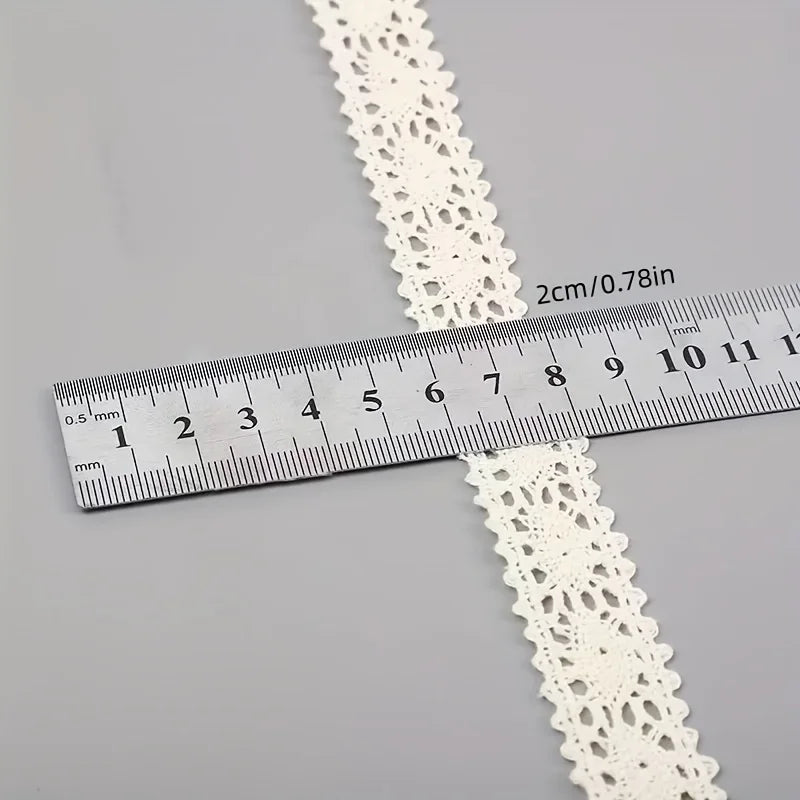 ruban dentelle ajourée 2cm large vintage couture scrapbooking décoration emballage cadeau blanc noir beige