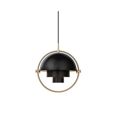 lampe suspendue or moderne scandinave anneau métal noir blanc chambre salon