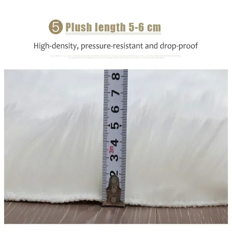 tapis blanc rose doux peluche non glissant absorbant salon chambre nordique moderneComfortable