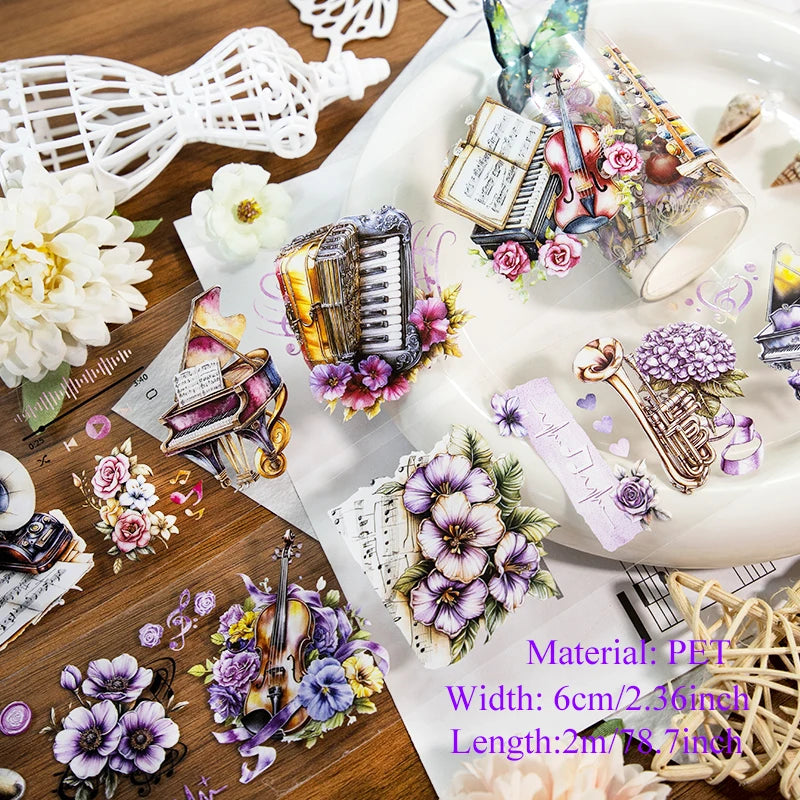 ruban adhésif décoratif motifs fleurs papillons animaux scrapbooking journal intime papeterie