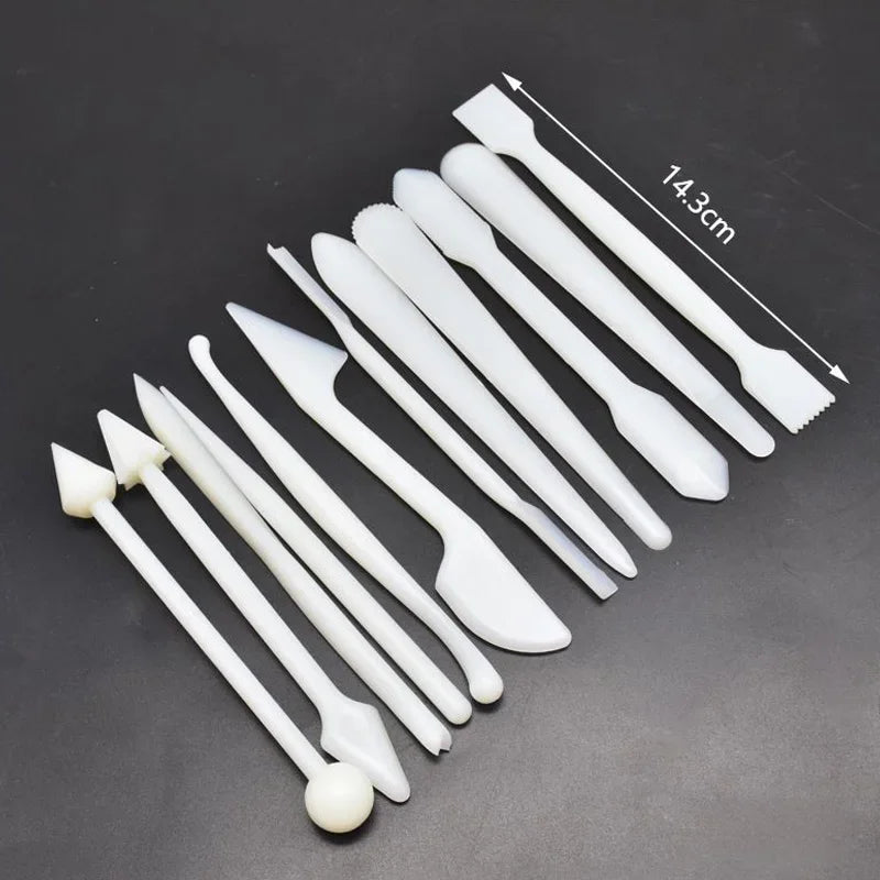 outils pâtisserie modélage sculpture blanc lames pointes balles texturées décoration gâteau floral 15 pièces