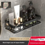 étagère salle bain adhésive noire moderne support rangement triangle porte savon panier douche étanche