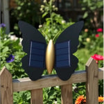 lampe murale solaire led papillon moderne noir doré extérieure adhésive ip44 rechargeable 2lumieres