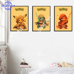 affiches dessin animé pikachu charmander star wars illustration cartoon decoration murale maison