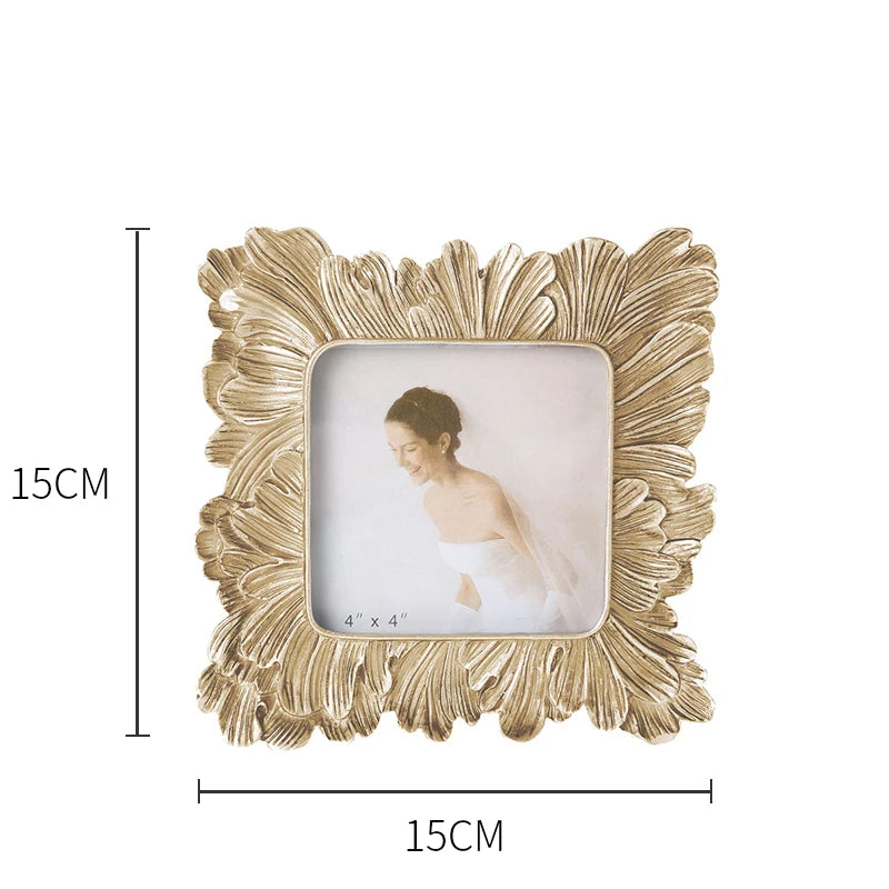 cadre photo or argent feuillages relief classique baroque 4x6 5x7 6x8