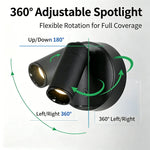 lampe murale spot magnétique rechargeable led noir moderne vis usb rechargement