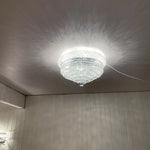lustre led doré cristal élégant intérieur salon cuisine transparentes fixations invisibles