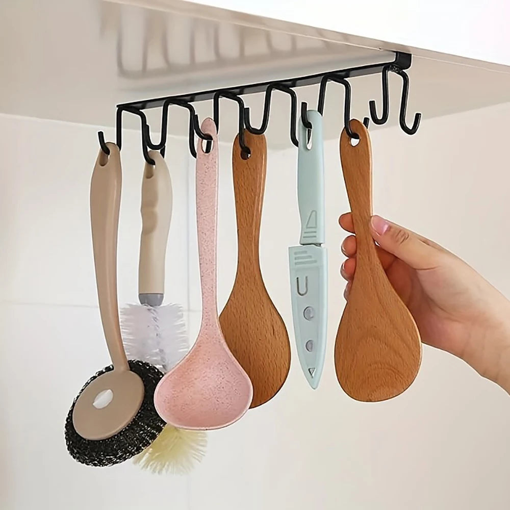 organisateur rangement rack crochet 12 crochets noir blanc moderne pratique