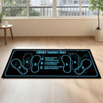 tapis squat fitness noir jaune bleu vert antidérapant durable lignes formes positions pieds