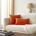 coussin velours orange moderne opacité 45x45cm 50x50cm décoration intérieure sofa chaise voiture