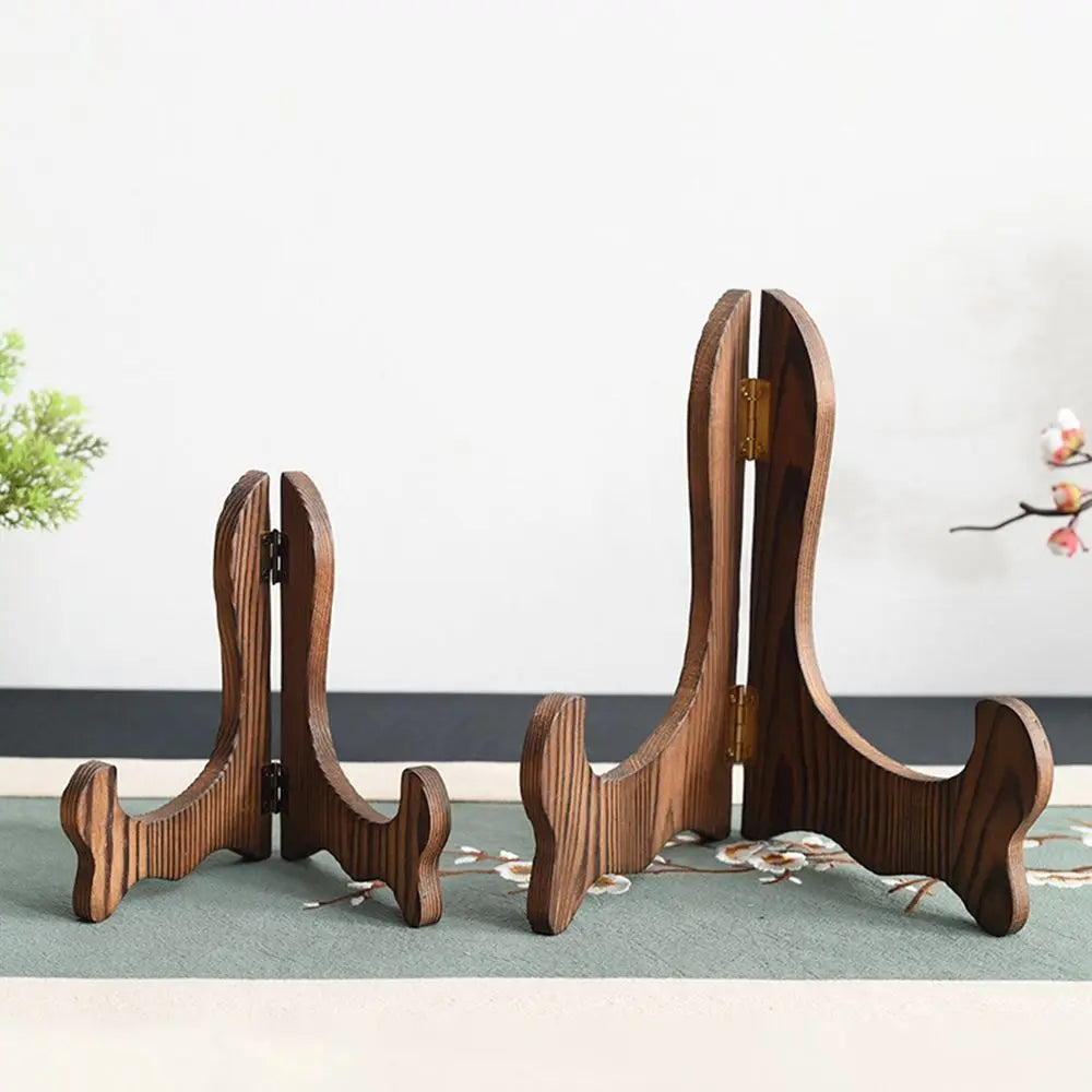 support gâteau rond bois naturel moderne visibles marron foncé minimaliste thé blanc expositoriaux