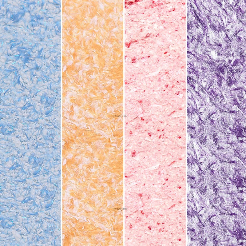 Détail de la texture naturelle de la peinture murale en fibres végétales