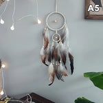 attrape rêves traditionnel noir plumes crochet chambre coucher