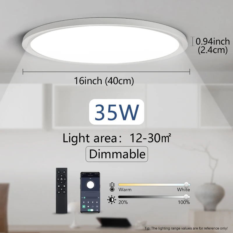 plafonnier led moderne minimaliste noir blanc flux lumineux 2000 82000 télécommande monté surface