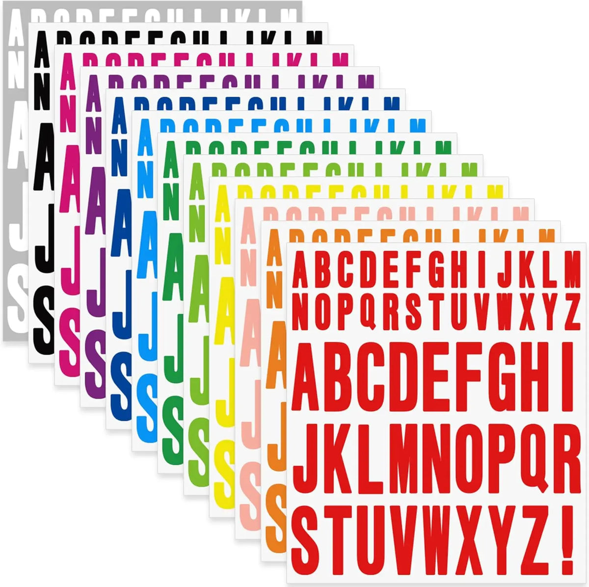 lettres autocollantes alphabet complet couleurs classiques adhésives éducation artistique enfants deco