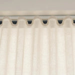 rideaux plissés moderne polyester texture lin couleur beige clair légèrement opaque salon chambre mesure