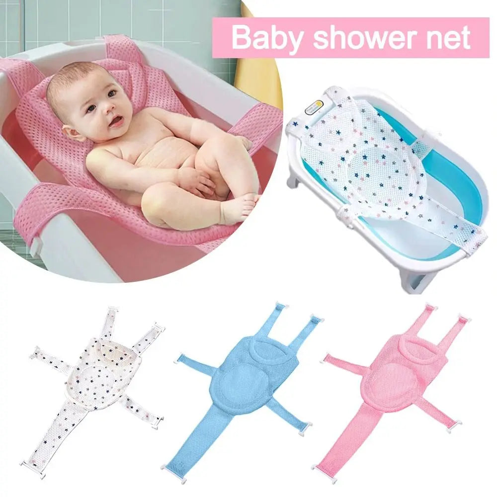 filet bain bébé étoiles blanc bleu rose clips moderne confortable sécurité antidérapant tissu
