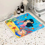 tapis bain marin dessin animé poissons méduses coraux adhésifs antidérapants salle bain enfants adultes