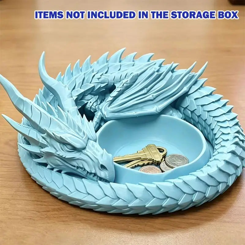 porte clés bijoux dragon blanc noir gris bleu fantastique sculptural support organisation