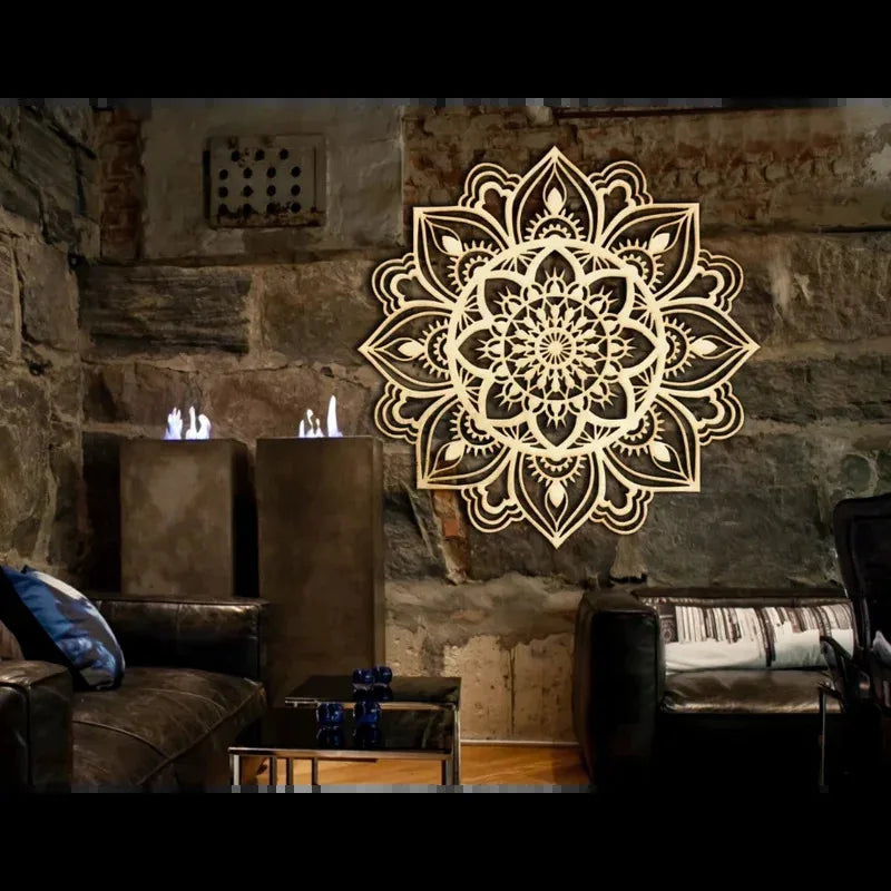 Pièce d'accent murale beige design indien