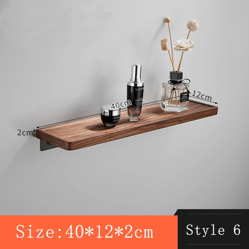 étagère bois naturel moderne minimaliste finition brillante fixation murale chambre salon salle bain