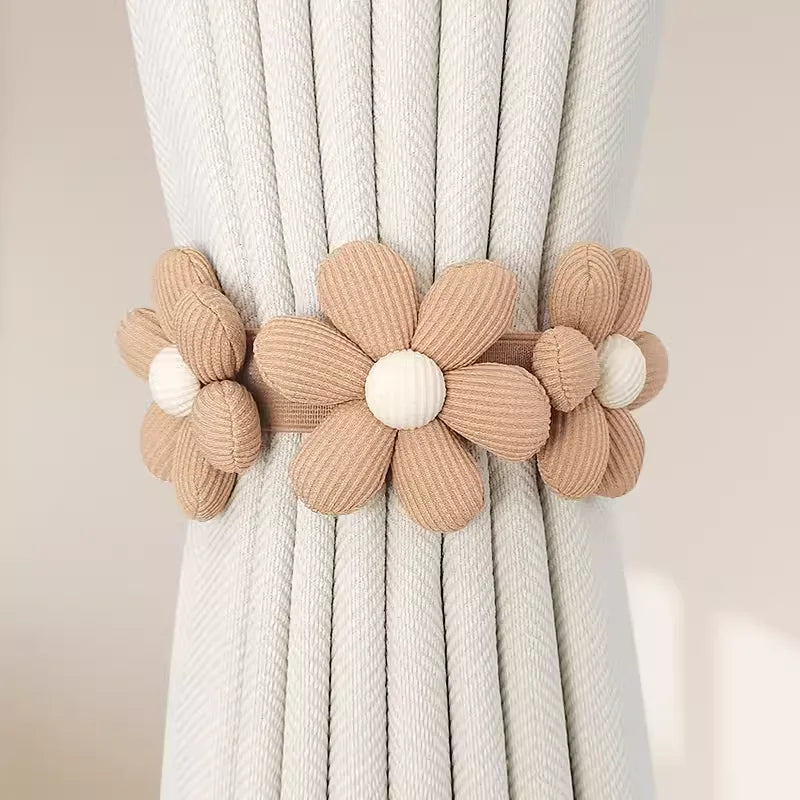 rideaux polonais bohèmes coton fleuri élastiques anneaux boucles moderne chambre enfant decoration maison