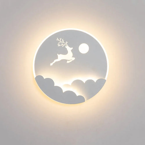 lampe murale moderne lune nuages étoiles blanc minimaliste contemporain adjustable lumière froide chaude