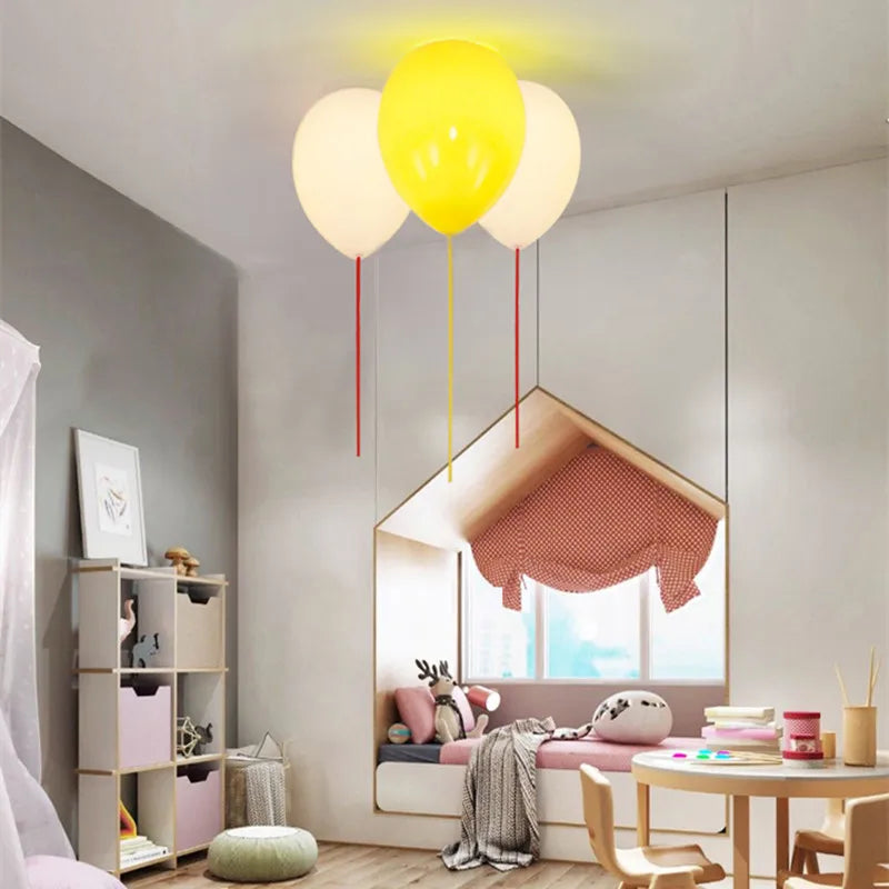 lampe suspension verre blanc jaune vert bleu moderne enfantine brillante nordique chambre enfants
