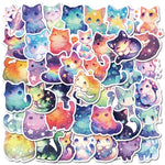 stickers multicolores galaxie étoiles dessin animé adhésifs waterproof réfrigérateur téléphone carnet papeterie enfants mignons