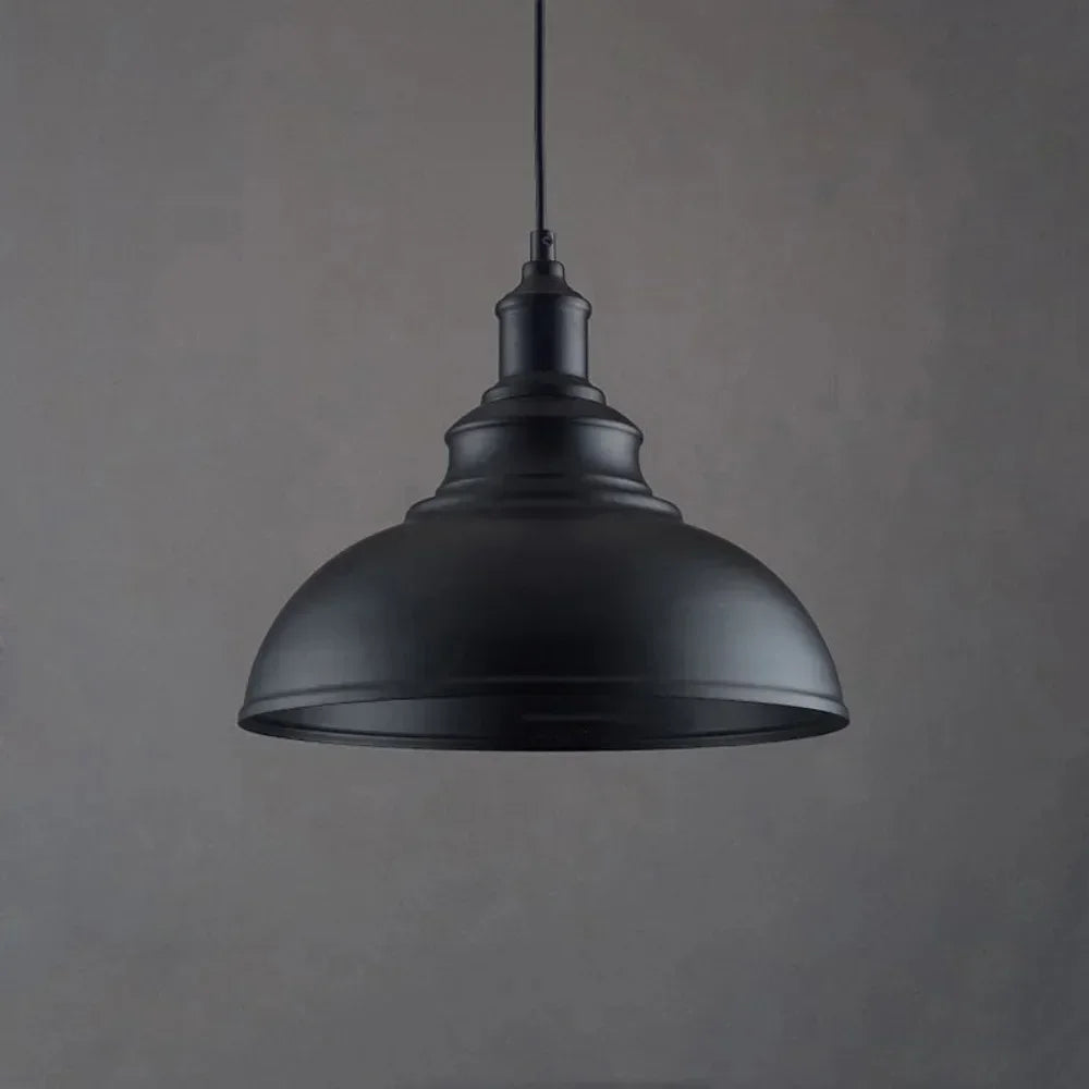 lampe suspendue industrielle rétro noir texture métallique striée salon chambrehôtel