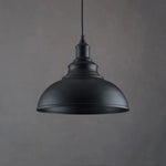 lampe suspendue industrielle rétro noir texture métallique striée salon chambrehôtel
