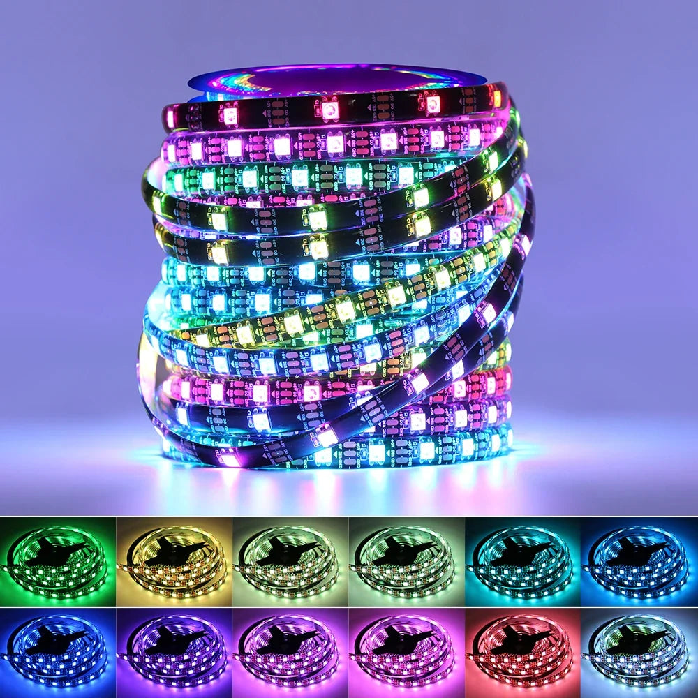 ruban led multicolore ip65 ip67 ws2812b 5v adhésif moderne 30leds 60leds rgb